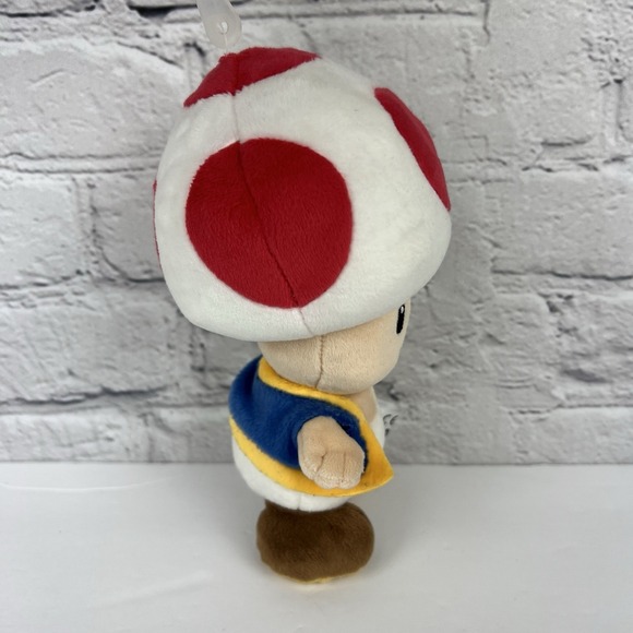 Nintendo 2017 Super Mario Toad Plush Toy 8" inch White Red Doll Stuffed Animal - Picture 3 of 7